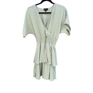 B Famous Mint Tiered Textured Mini Dress, Women’s Large